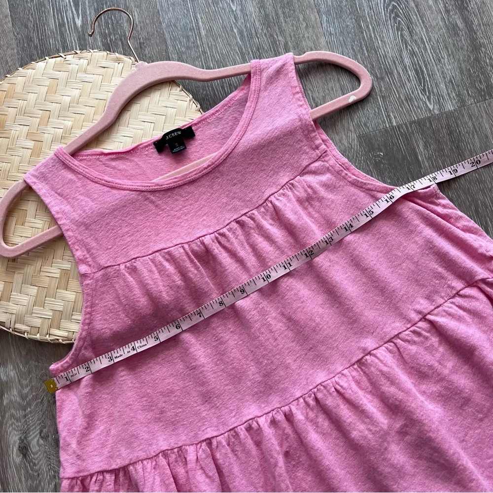 J. Crew‎ pink linen tiered sleeveless blouse
